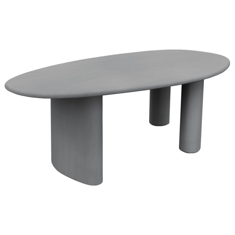 ΤΡΑΠΕΖΙ ΤΡΑΠΕΖΑΡΙΑΣ ΟΒΑΛ VOLPE HM6599.01 ΓΚΡΙ FIBER CEMENT 240x100x75Υεκ