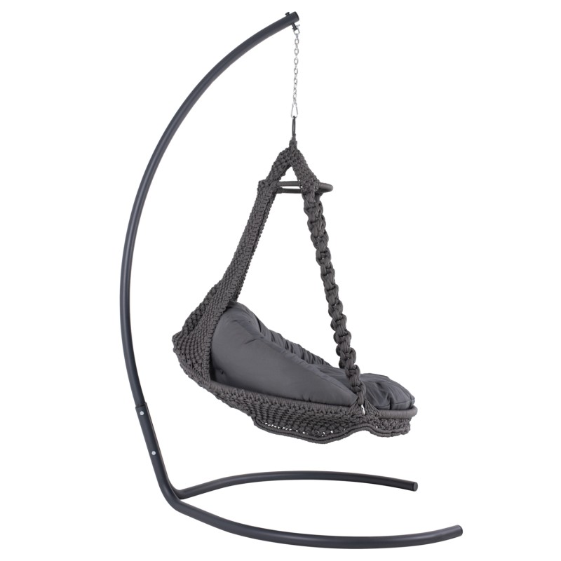 Κρεμαστή Φωλιά August Μακραμε-Μεταλλο Ανθρακι Hm5922 . 10 123X113X145Υεκ .