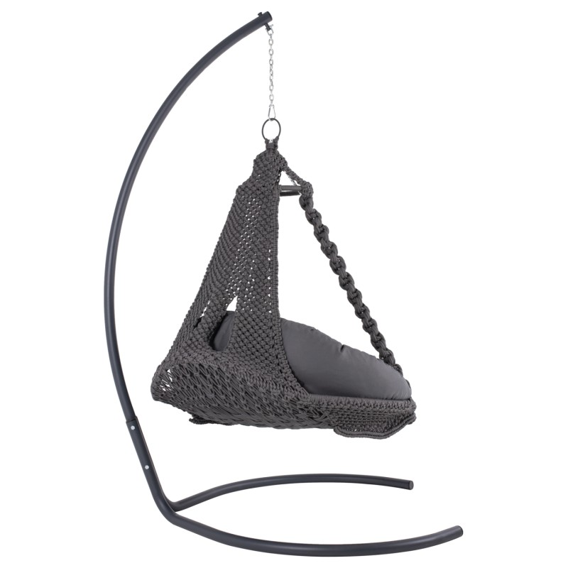 Κρεμαστή Φωλιά August Μακραμε-Μεταλλο Ανθρακι Hm5922 . 10 123X113X145Υεκ .