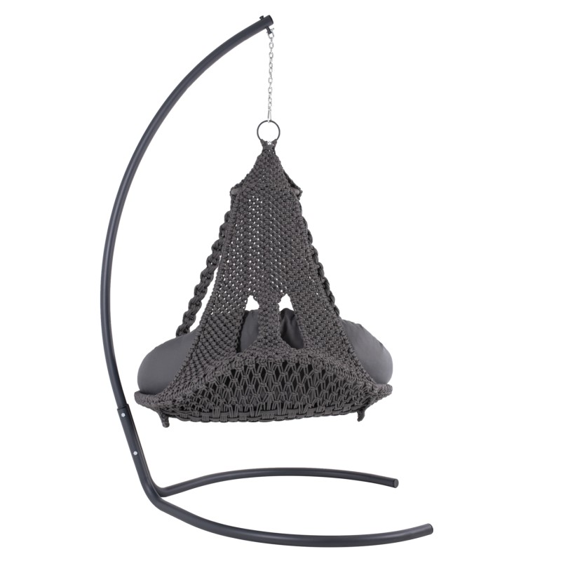 Κρεμαστή Φωλιά August Μακραμε-Μεταλλο Ανθρακι Hm5922 . 10 123X113X145Υεκ .