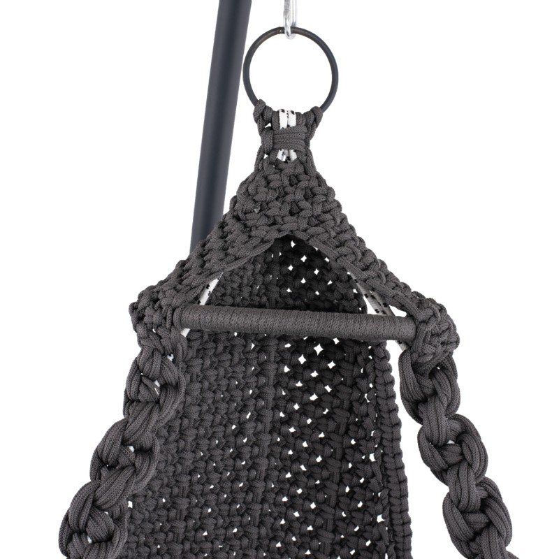 Κρεμαστή Φωλιά August Μακραμε-Μεταλλο Ανθρακι Hm5922 . 10 123X113X145Υεκ .