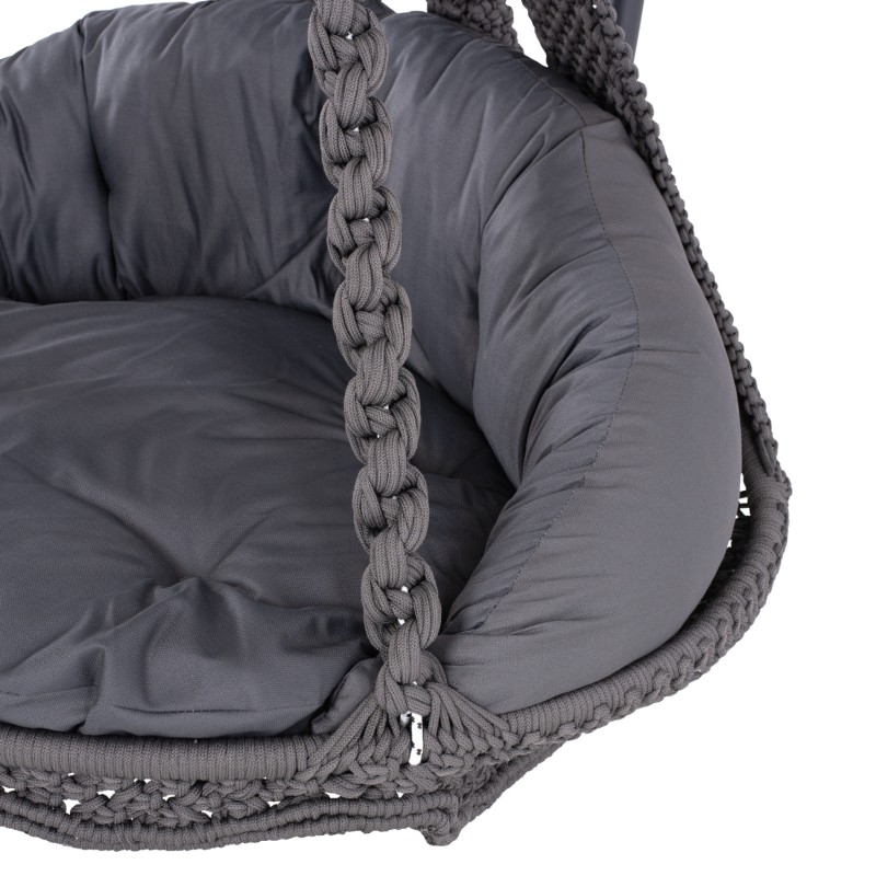 Κρεμαστή Φωλιά August Μακραμε-Μεταλλο Ανθρακι Hm5922 . 10 123X113X145Υεκ .