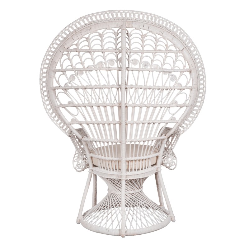 ΠΟΛΥΘΡΟΝΑ ROYAL PEACOCK HM9342.02 RATTAN ΣΕ ΛΕΥΚΟ-ΜΑΞΙΛΑΡΙ ΛΕΥΚΟ 114x72x150Yεκ.