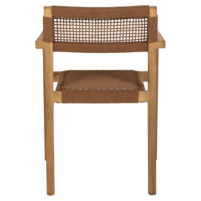 ΠΟΛΥΘΡΟΝΑ CHARLOTTE HM9637.01 ΞΥΛΟ TEAK ΦΥΣΙΚΟ & ΚΑΦΕ ΣΧΟΙΝΙ 59x54x83Y εκ.