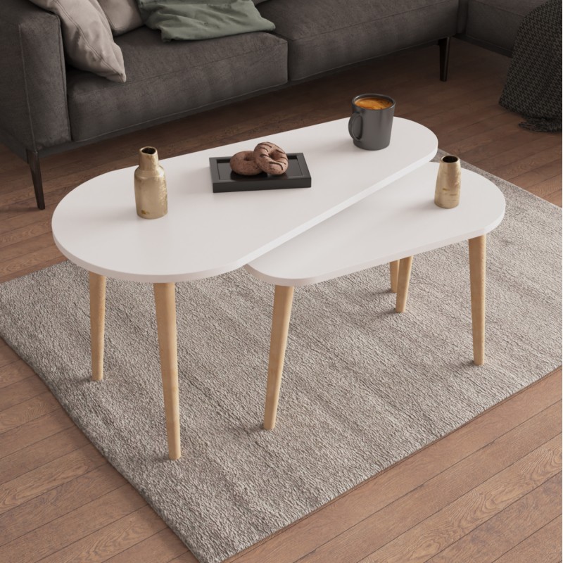 ΤΡΑΠΕΖΙΑ ΣΑΛΟΝΙΟΥ 2ΤΜΧ APRILIA HM18179.05 ΜΕΛΑΜΙΝΗ ΣΕ ΛΕΥΚΟ 95x47x47Υεκ