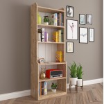 ΒΙΒΛΙΟΘΗΚΗ NEAT HM18194.04 ΜΕΛΑΜΙΝΗ ΣΕ ΦΥΣΙΚΟ ΧΡΩΜΑ ΞΥΛΟΥ 60x30x180Υεκ.