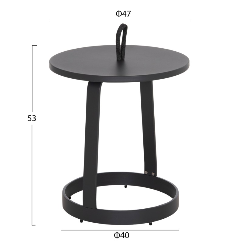 ΤΡΑΠΕΖΙ ΒΟΗΘΗΤΙΚΟ ΕΞ.ΧΩΡΟΥ MINO HM6432.01 ΑΛΟΥΜΙΝΙΟ & ΣΧΟΙΝΙ ΓΚΡΙ Φ47x53Υεκ