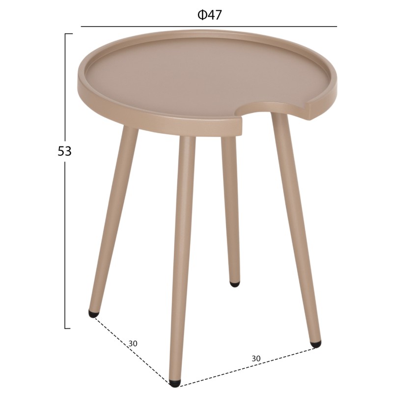 ΤΡΑΠΕΖΙ ΒΟΗΘΗΤΙΚΟ ΣΤΡΟΓΓΥΛΟ ΕΞ.ΧΩΡΟΥ TEROC HM6433.03 ΑΛΟΥΜΙΝΙΟ ΚΑΠΟΥΤΣΙΝΟ Φ47x53Υεκ