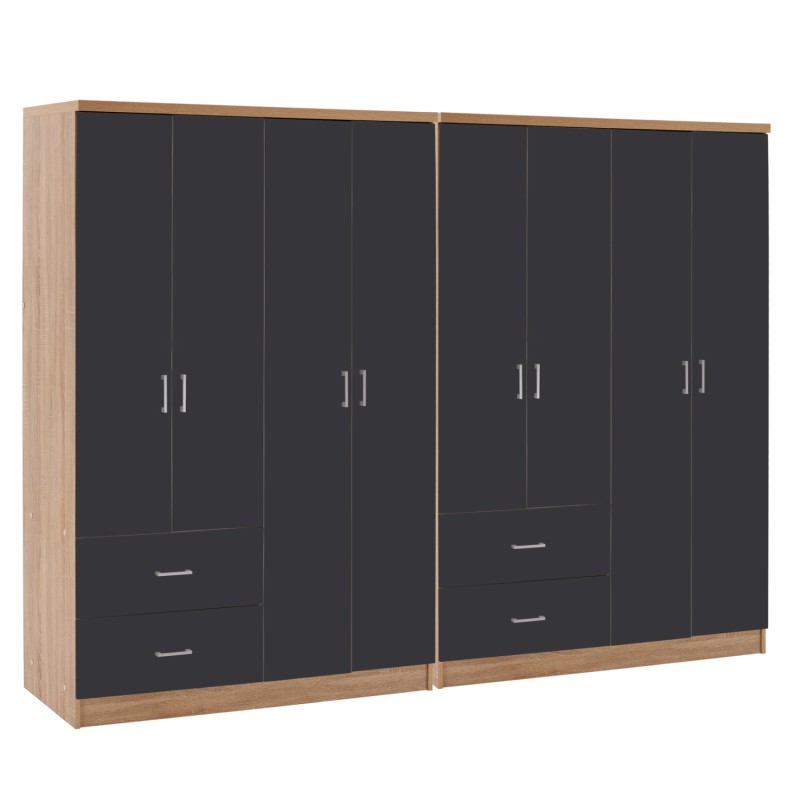 ΝΤΟΥΛΑΠΑ 8ΦΥΛΛΗ BRIANA HM21237.01 ΜΕΛΑΜΙΝΗ SONAMA & ΣΚΟΥΡΟ ΓΚΡΙ 241x42,5Χ180,5Υεκ.