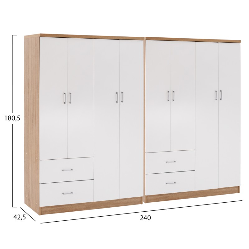 ΝΤΟΥΛΑΠΑ 8ΦΥΛΛΗ BRIANA HM21237.02 ΜΕΛΑΜΙΝΗ SONAMA & ΛΕΥΚΟ 241x42,5Χ180,5Υεκ.