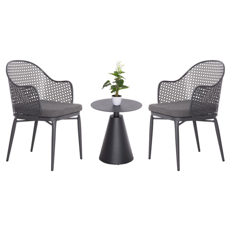 ΣΕΤ LOUNGE 3TMX ΕΞ.ΧΩΡΟΥ OREGO HM21106.01 ΑΛΟΥΜΙΝΙΟ ΣΕ ΣΚΟΥΡΟ ΓΚΡΙ