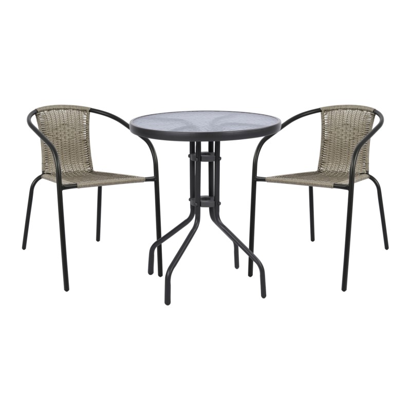 ΣΕΤ ΕΞΩΤ.ΧΩΡΟΥ 3ΤΜΧ LIMA HM21110 ΤΡΑΠΕΖΙ ΜΕ 2 ΠΟΛΥΘΡΟΝΕΣ- ΓΚΡΙ ΧΡΩΜΑ