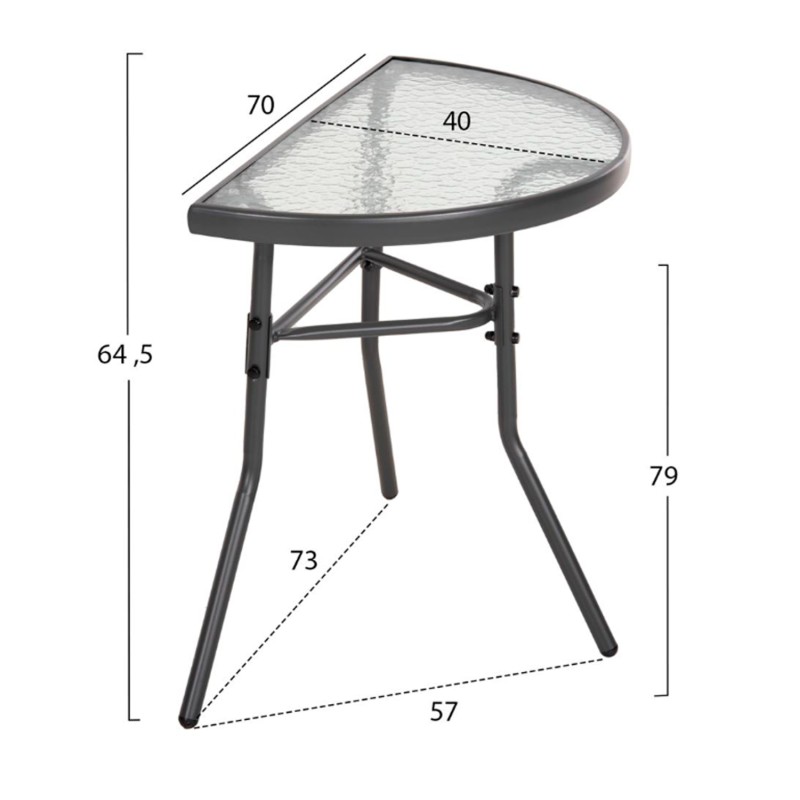 ΣΕΤ ΕΞΩΤ.ΧΩΡΟΥ 3ΤΜΧ LAURA HM21112 ΤΡΑΠΕΖΙ ΗΜΙΚΥΚΛΙΚΟ & 2 ΠΟΛΥΘΡΟΝΕΣ- ΓΚΡΙ