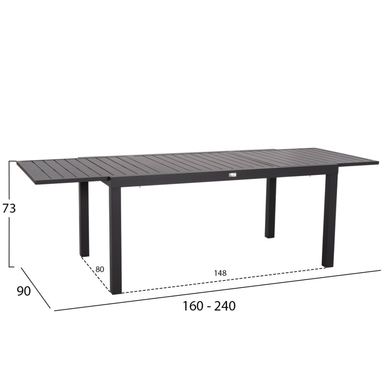 ΣΕΤ ΤΡΑΠΕΖΑΡΙΑΣ ΕΞ.ΧΩΡΟΥ 7ΤΜΧ KRUM HM21151 ΣΚΟΥΡΟ ΓΚΡΙ ΑΛΟΥΜΙΝΙΟ-P.E.RATTAN