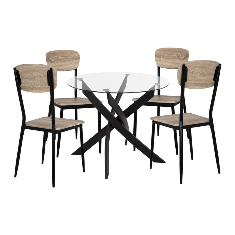 ΣΕΤ 5ΤΜΧ ΤΡΑΠΕΖΙ ΜΑΥΡΟ & ΚΑΡΕΚΛΕΣ SONAMA ΜΕ ΜΑΥΡΙΑ ΠΟΔΙΑ HM11072