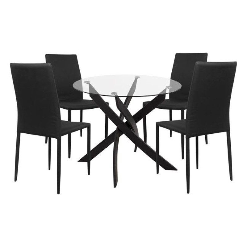 ΣΕΤ ΤΡΑΠΕΖΑΡΙΑΣ ΕΣ.ΧΩΡΟΥ 5ΤΜΧ JAFARU HM11073 ΜΕΤΑΛΛΟ--ΒΕΛΟΥΔΟ ΣΕ ΜΑΥΡΟ