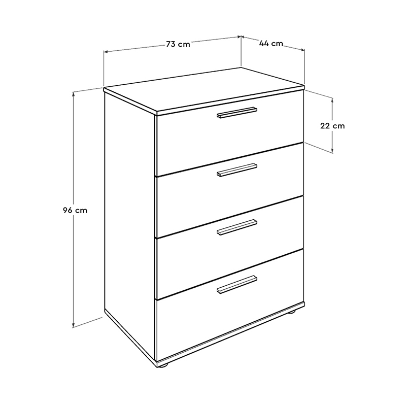 Συρταριέρα Trendline Megapap σε χρώμα καρυδί 73x44x96εκ.