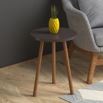 Βοηθητικό τραπεζάκι Roma Megapap από μελαμίνη χρώμα καφέ 33,5x33,5x46εκ.