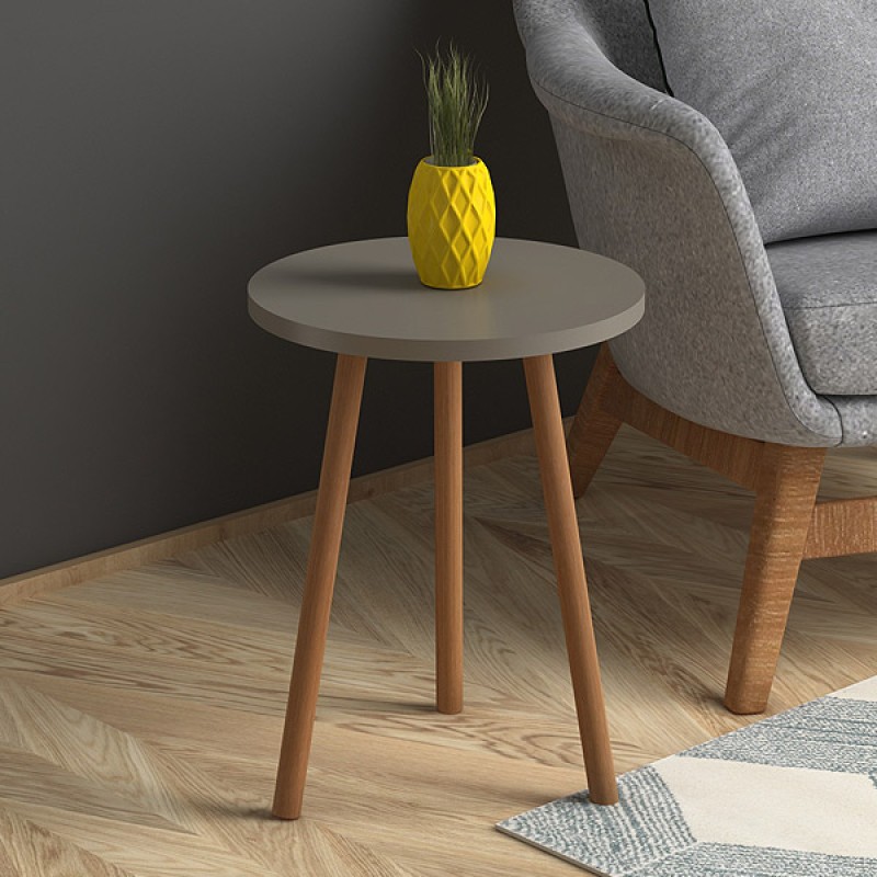 Βοηθητικό τραπεζάκι Roma Megapap από μελαμίνη χρώμα cappuccino 33,5x33,5x46εκ.