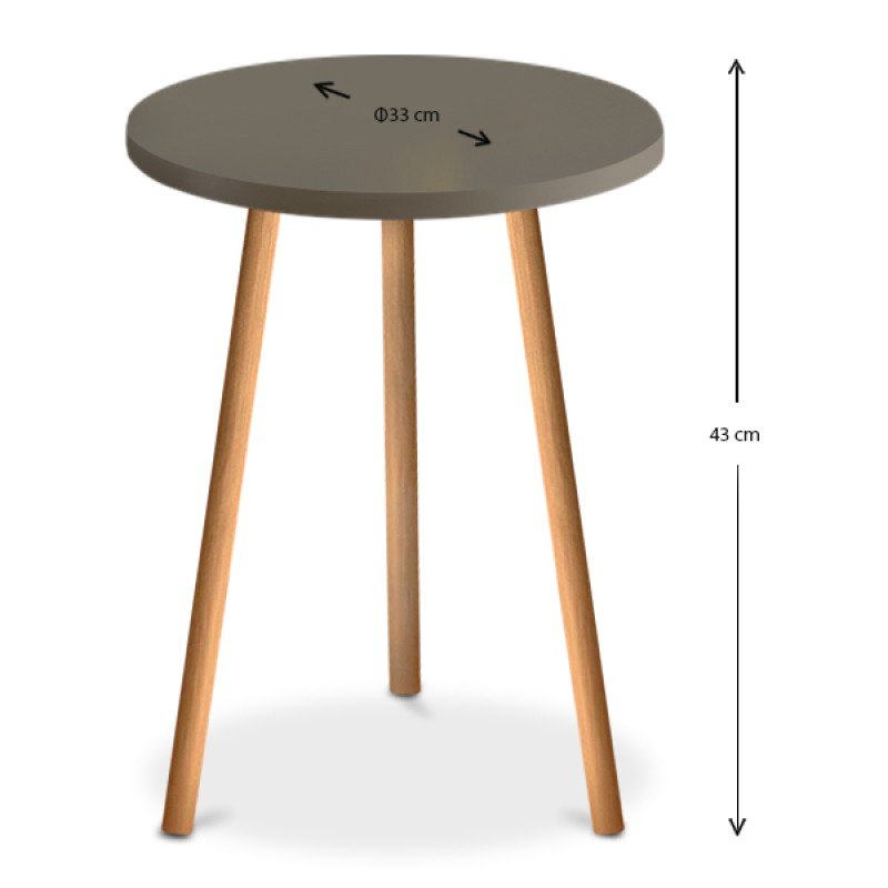 Βοηθητικό τραπεζάκι Roma Megapap από μελαμίνη χρώμα cappuccino 33,5x33,5x46εκ.