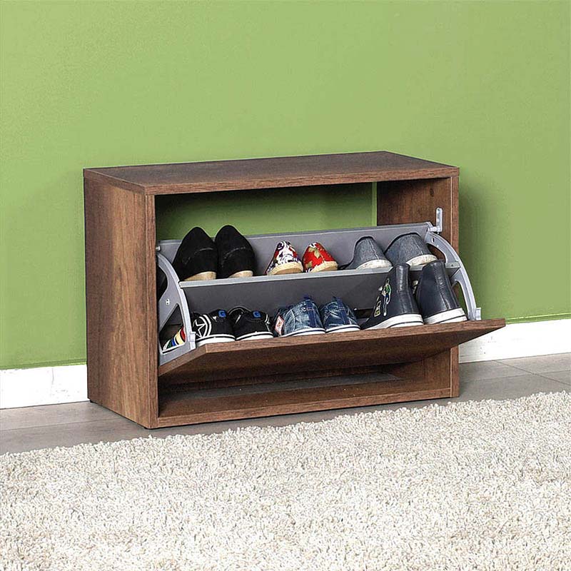 Παπουτσοθήκη 6 ζεύγων Step Megapap σε χρώμα καρυδί 60x30x42εκ.