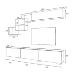 Σύνθεση τηλεόρασης Free Megapap από μελαμίνη χρώμα λευκό - sonoma 210x35x38εκ.