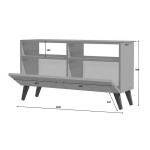 Έπιπλο τηλεόρασης Inci Megapap από μελαμίνη χρώμα λευκό 120x35x50εκ.