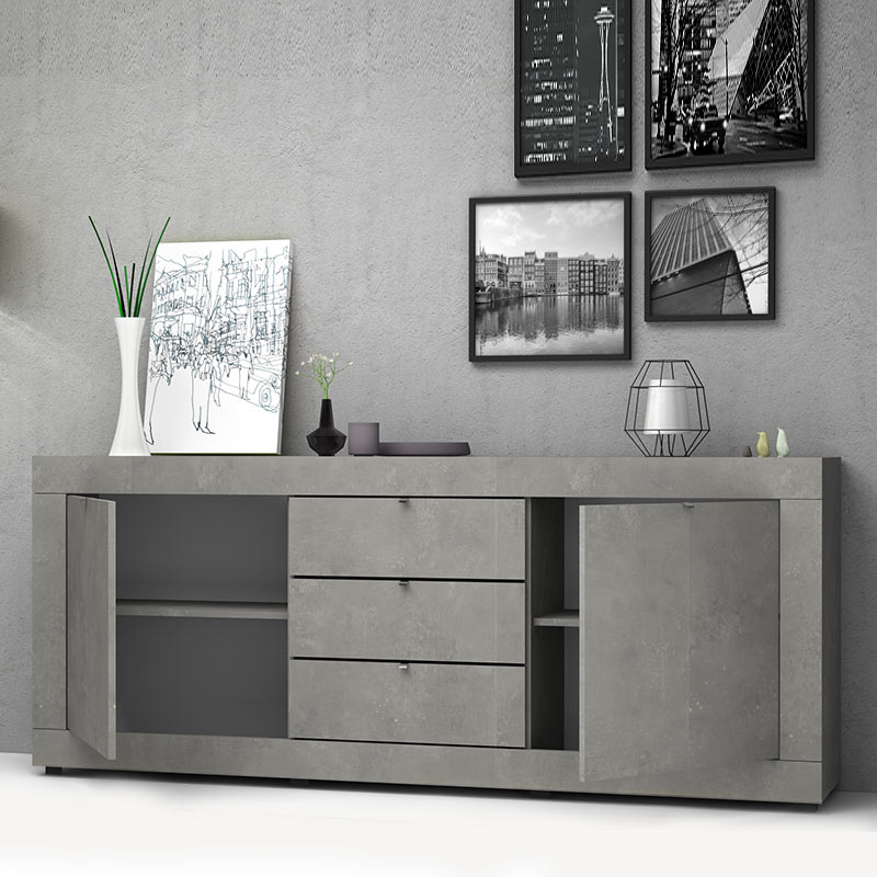 Μπουφές μελαμίνης Ocean Megapap χρώμα ανθρακί 210x45x86εκ.