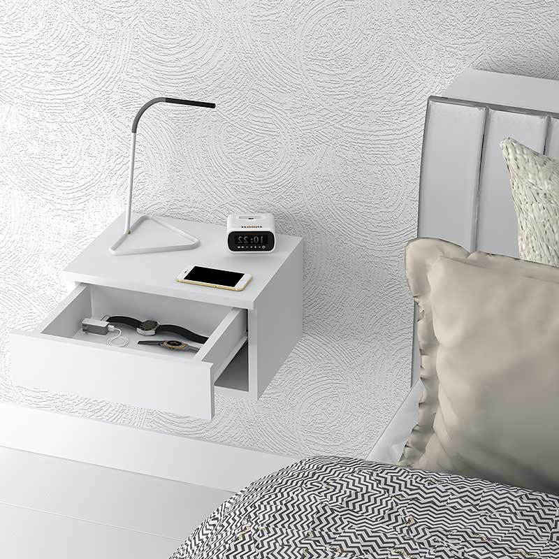 Κομοδίνο μελαμίνης Mary Megapap κρεμαστό χρώμα λευκό 40x30x23εκ.