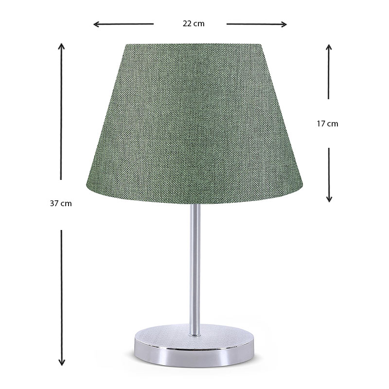 Φωτιστικό επιτραπέζιο Jules Megapap ύφασμα Pvc/χρώμιο χρώμα κυπαρισσί/ασημί 22x17x37εκ.