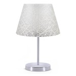 Φωτιστικό επιτραπέζιο Jules Megapap ύφασμα Pvc/χρώμιο χρώμα λευκό/ασημί 22x17x37εκ.