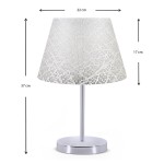 Φωτιστικό επιτραπέζιο Jules Megapap ύφασμα Pvc/χρώμιο χρώμα λευκό/ασημί 22x17x37εκ.