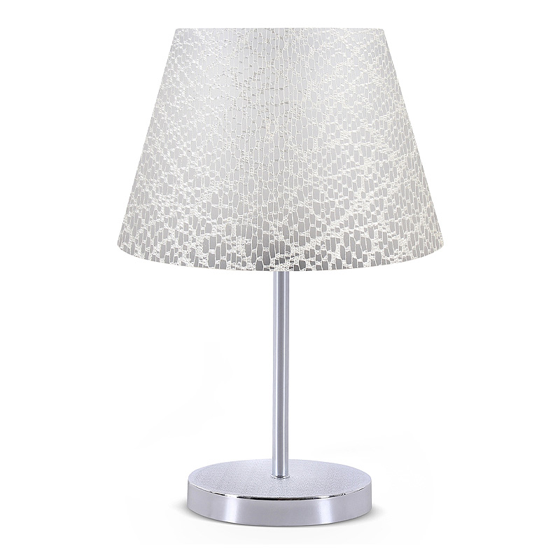 Φωτιστικό επιτραπέζιο Jules Megapap ύφασμα Pvc/χρώμιο χρώμα λευκό/ασημί 22x17x37εκ.