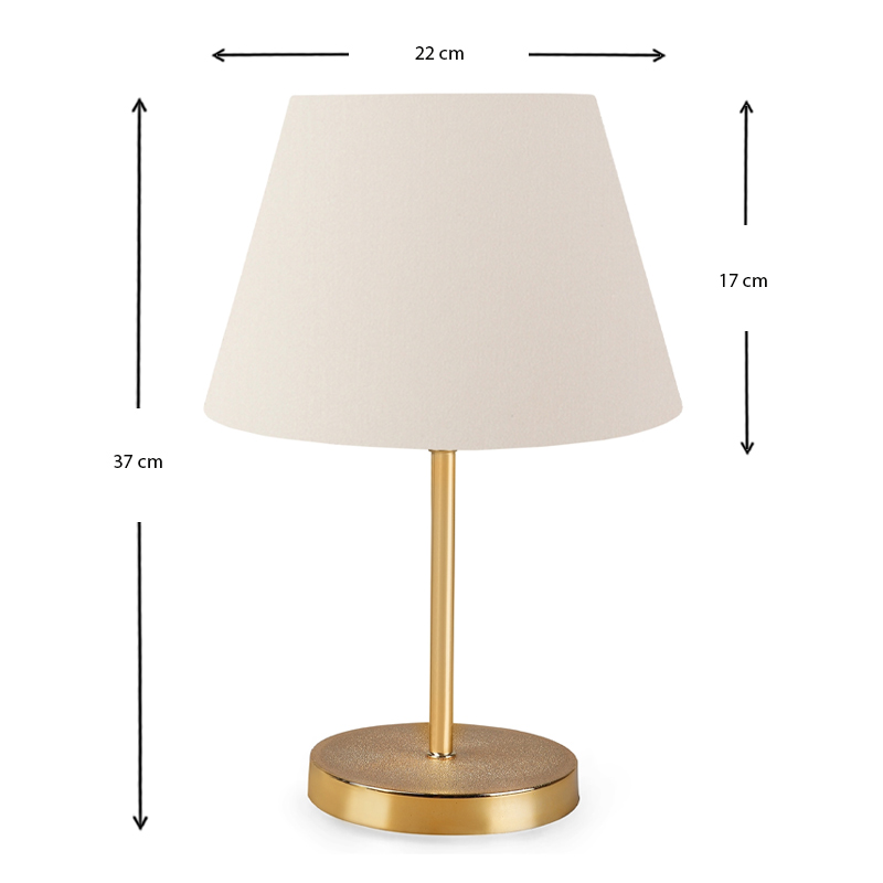 Φωτιστικό επιτραπέζιο Rosenthal Megapap ύφασμα Pvc/χρώμιο χρώμα κρεμ/χρυσό 22x17x37εκ.