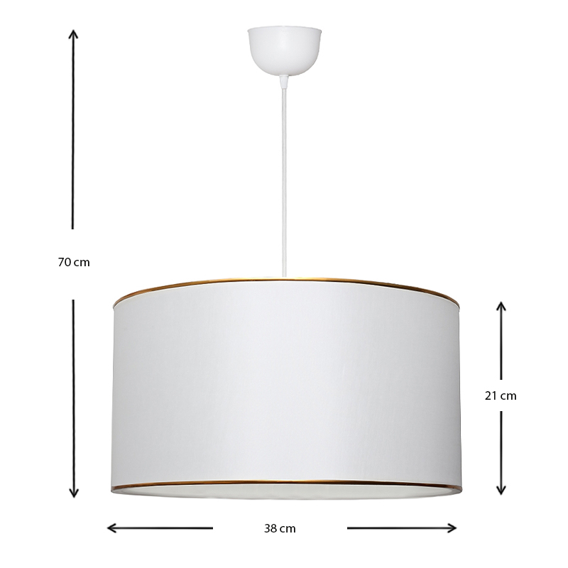 Φωτιστικό οροφής Alloy Megapap υφασμάτινο χρώμα λευκό 38x20x70εκ.