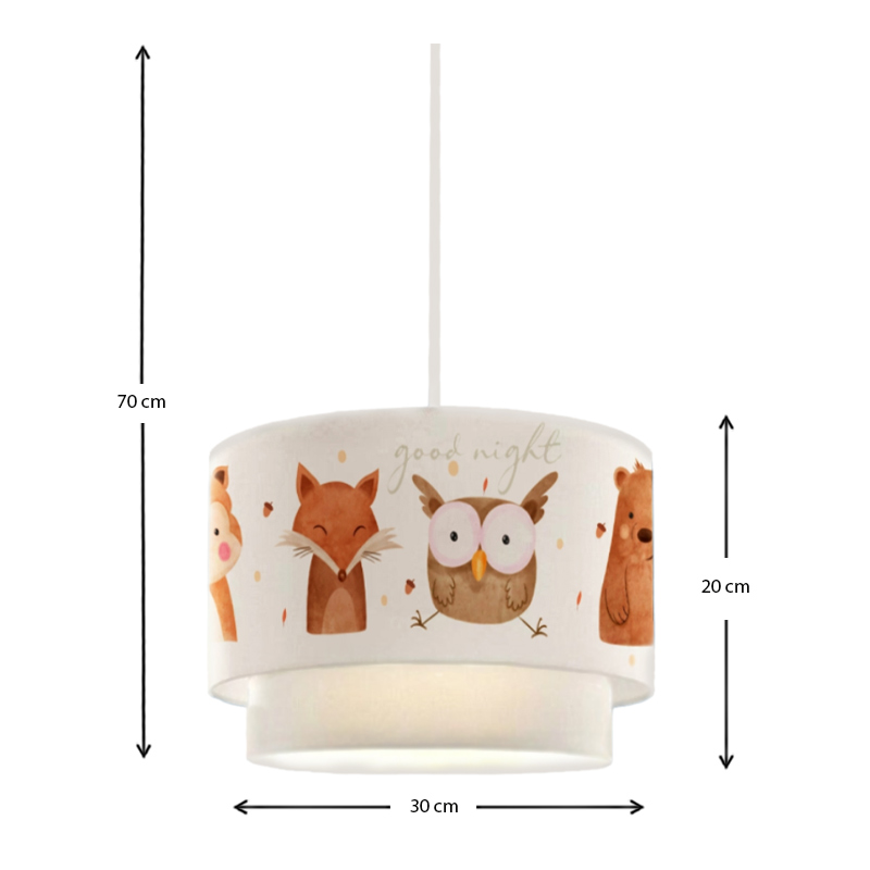 Φωτιστικό οροφής Goofy Megapap υφασμάτινο με χαριτωμένα ζωάκια 30x20x70εκ.