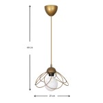 Φωτιστικό οροφής Zufash Megapap E14 μεταλλικό μονόφωτο χρώμα χρυσό 25x25x60εκ.