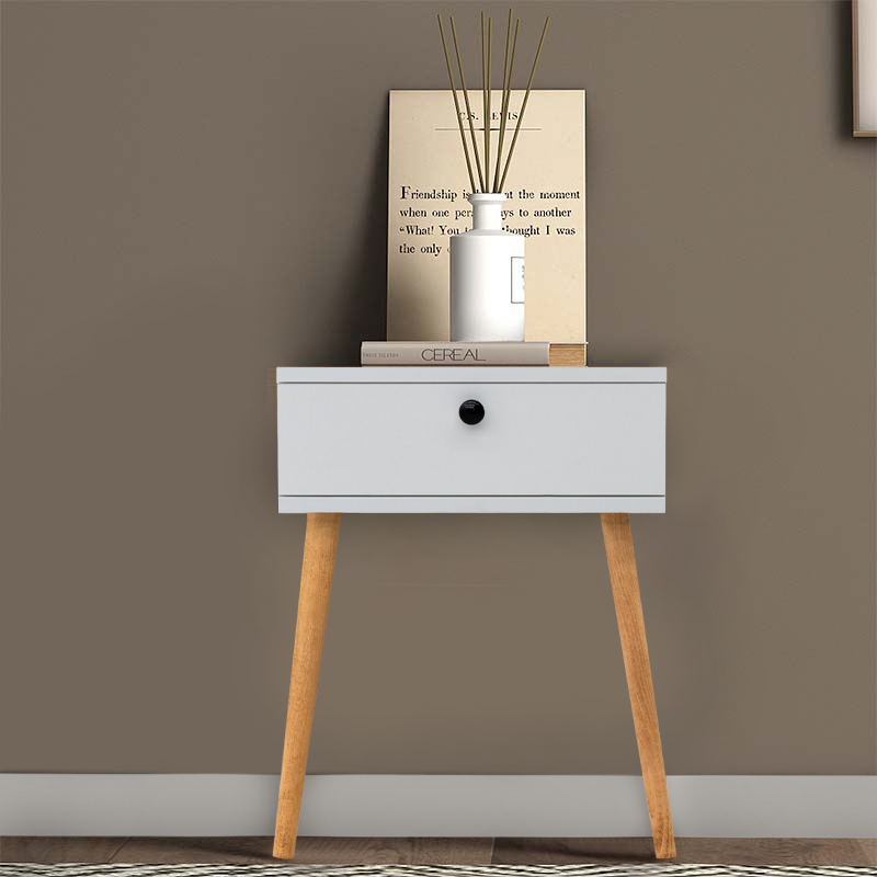 Κομοδίνο Pauline Megapap μελαμίνης χρώμα λευκό 45x35x61εκ.