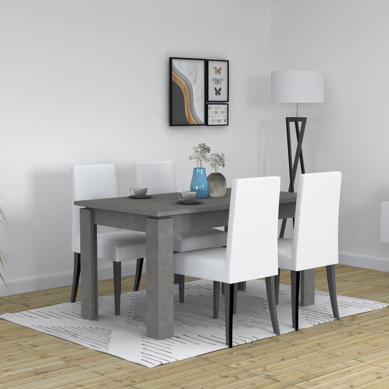 Τραπέζι Denzel Megapap μελαμίνης χρώμα ανθρακί 140x80x76εκ.