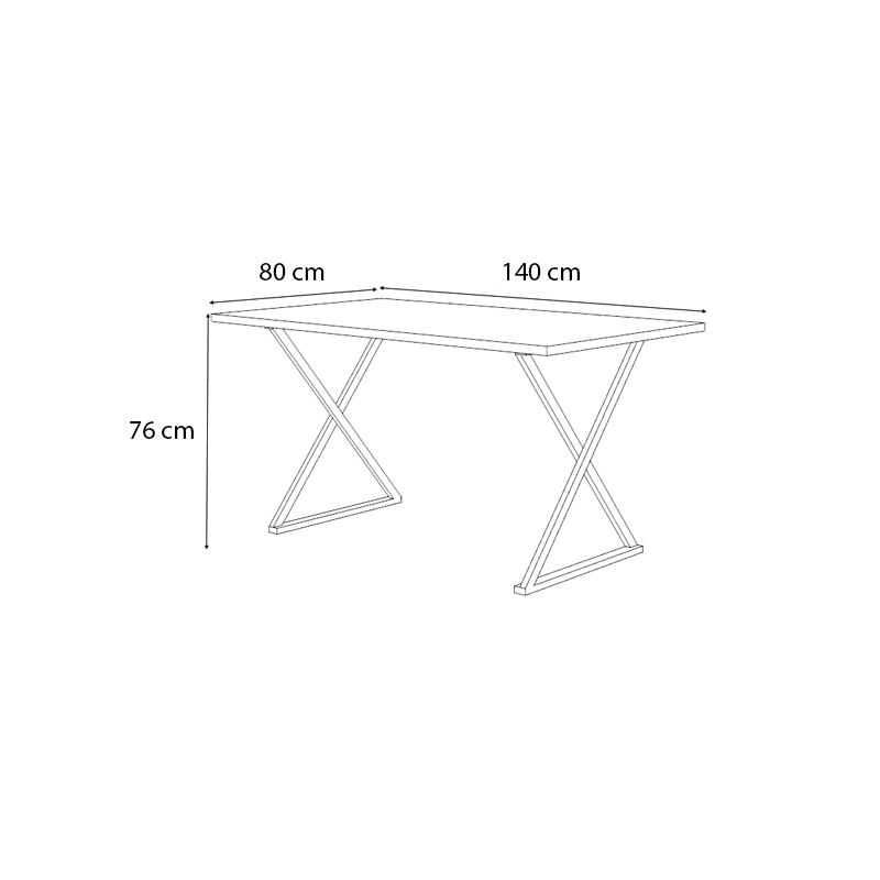 Τραπέζι Bette Megapap μεταλλικό - μελαμίνης χρώμα μαύρο - ανθρακί 140x80x76εκ.