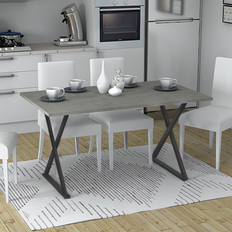 Τραπέζι Bette Megapap μεταλλικό - μελαμίνης χρώμα μαύρο - ανθρακί 140x80x76εκ.