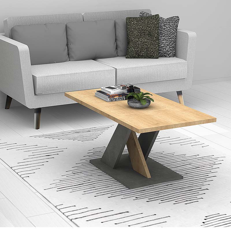 Τραπεζάκι σαλονιού Marcello Megapap μελαμίνης χρώμα sonoma - ανθρακί 110x55x48εκ.