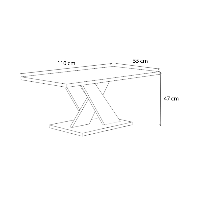 Τραπεζάκι σαλονιού Marcello Megapap μελαμίνης χρώμα sonoma - ανθρακί 110x55x48εκ.