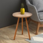 Βοηθητικό τραπεζάκι Roma Megapap από μελαμίνη χρώμα pine oak 33,5x33,5x46εκ.