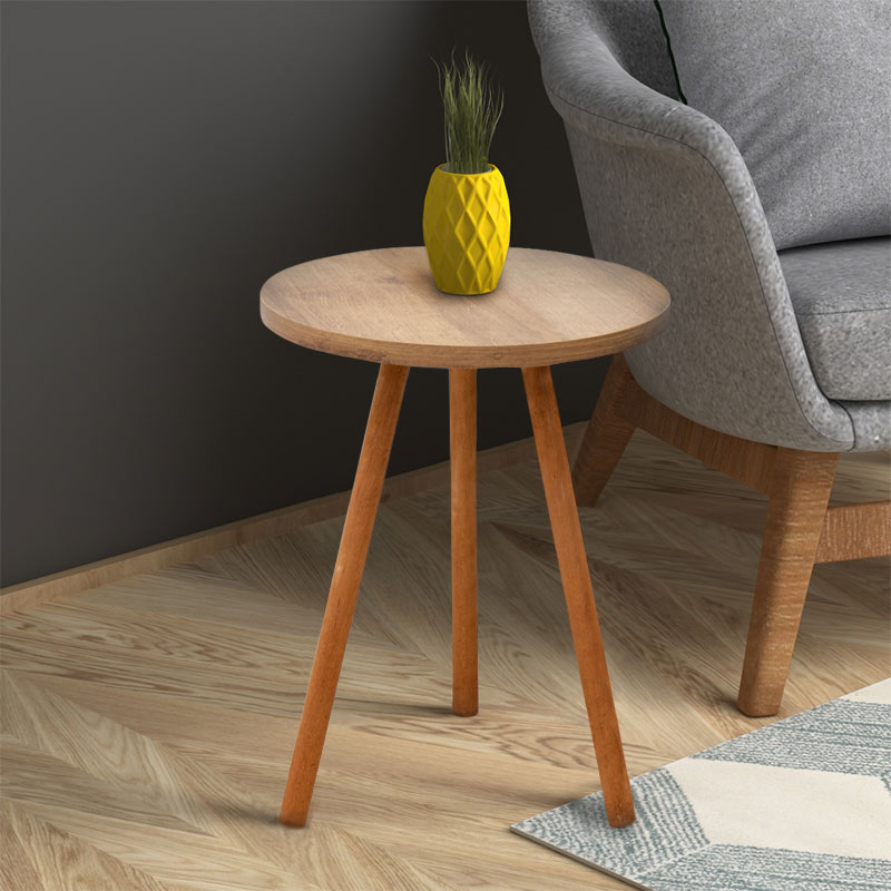 Βοηθητικό τραπεζάκι Roma Megapap από μελαμίνη χρώμα pine oak 33,5x33,5x46εκ.