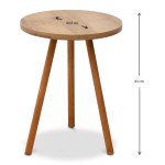 Βοηθητικό τραπεζάκι Roma Megapap από μελαμίνη χρώμα pine oak 33,5x33,5x46εκ.