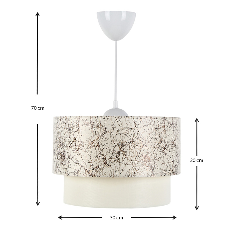 Φωτιστικό οροφής Whitehouse Megapap υφασμάτινο χρώμα λευκό - μαύρο 30x20x55εκ.