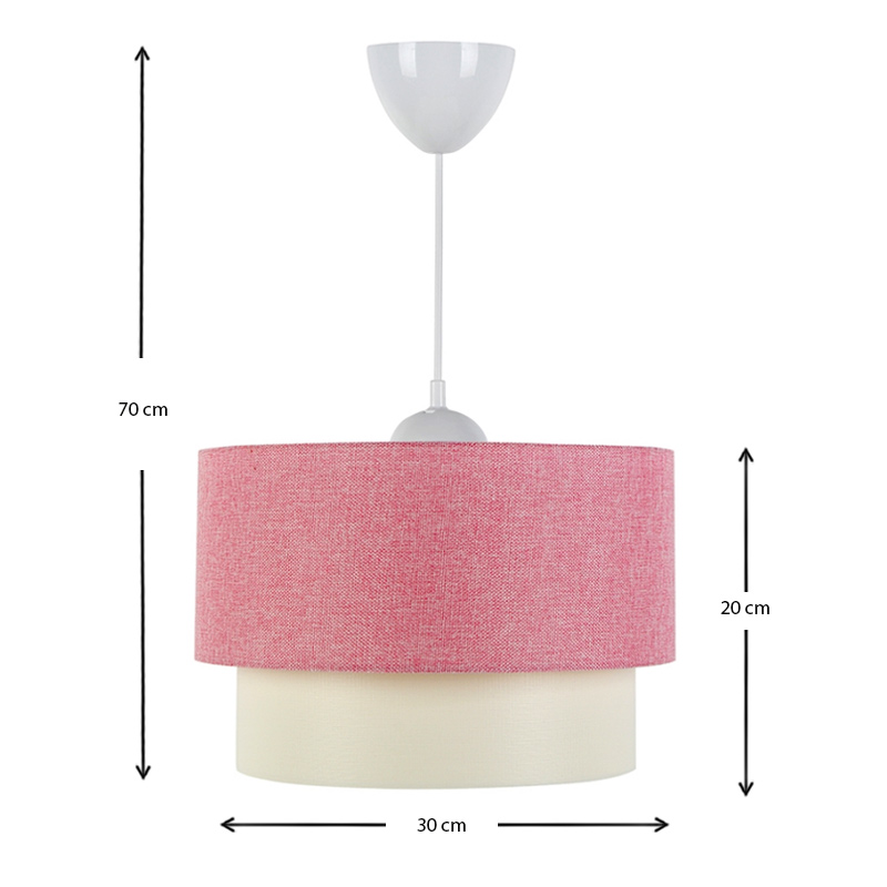 Φωτιστικό οροφής Whitehouse Megapap υφασμάτινο χρώμα ροζ 30x20x55εκ.