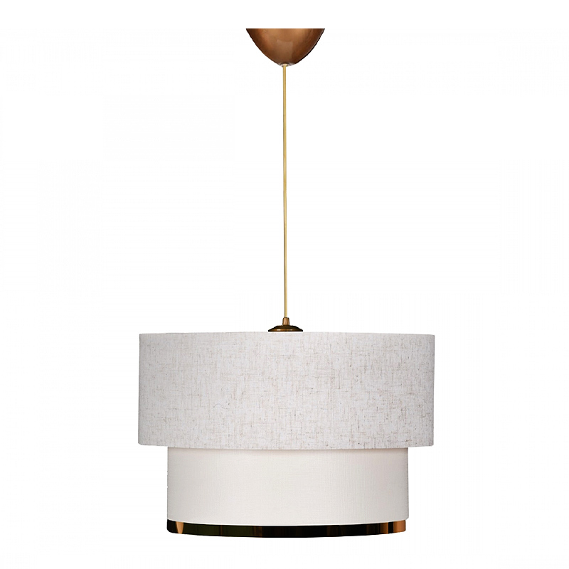 Φωτιστικό οροφής Barnhart Megapap υφασμάτινο χρώμα λευκό/χρυσό 30x20x70εκ.