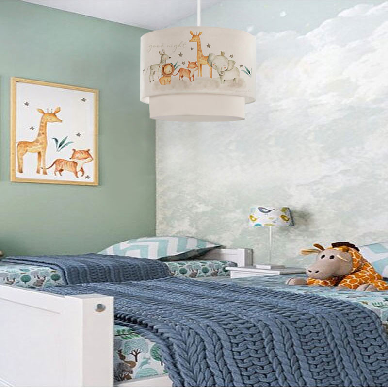 Φωτιστικό οροφής Goofy Megapap υφασμάτινο με χαριτωμένα ζωάκια 30x20x70εκ.